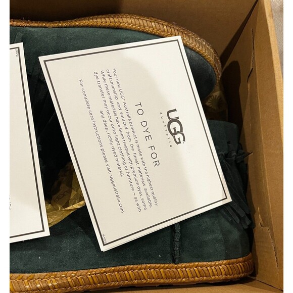 UGG Shenandoah Pine Suede Fringe Boho Western Ankle Boots Size 8.5 Green NEW NIB - Picture 13 of 16